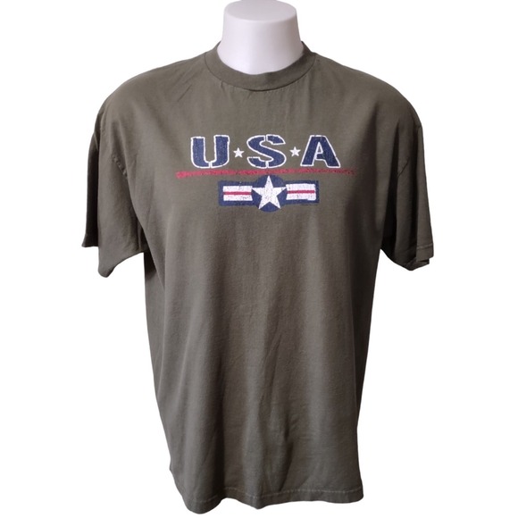 Alstyle Apperal & Activewear Other - USA Graphic Men's T-Shirt Size XLarge Army Green Alstyle Apparel & Activewear